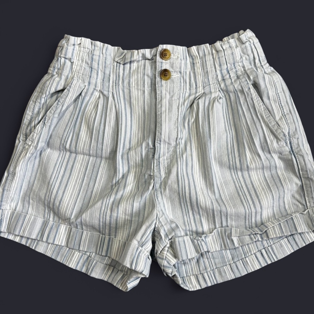 American Eagle Outfitters Blue & White Striped Women's Shorts 4 Coastal Cotton